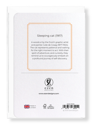 Ezen Designs - Sleeping cat (1917) - Greeting Card - Back