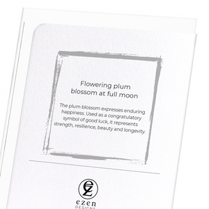 Flowering plum blossom at full moon (Pack of 8 cards)