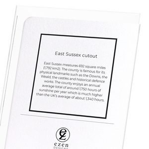 East Sussex cutout (Pack of 8 cards)