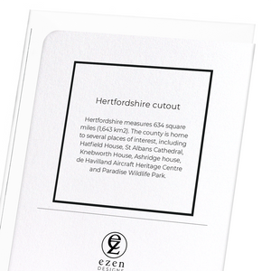 Hertfordshire cutout (Pack of 8 cards)