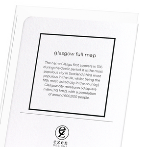 glasgow full map (Pack of 8 cards)