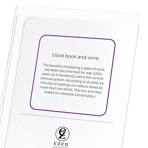 Good book and wine (Pack of 8 cards)