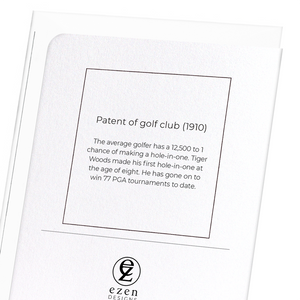 Patent of golf club (1910) (Pack of 8 cards)