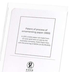 Patent of process of ornamenting paper (1893) (Pack of 8 cards)