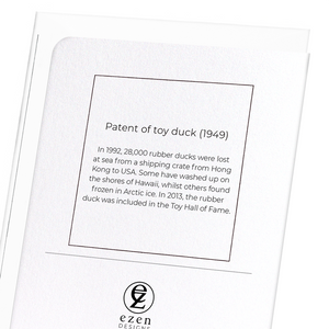 Patent of toy duck (1949) (Pack of 8 cards)