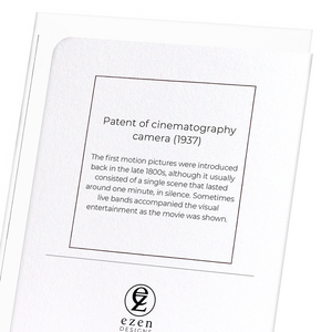 Patent of cinematography camera (1937) (Pack of 8 cards)