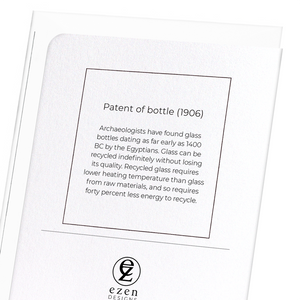 Patent of bottle (1906) (Pack of 8 cards)