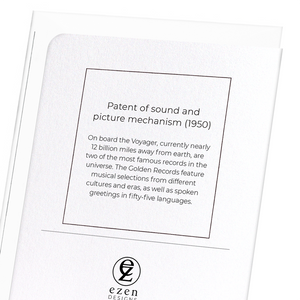 Patent of sound and picture mechanism (1950) (Pack of 8 cards)