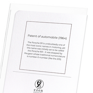 Patent of automobile (1964) (Pack of 8 cards)