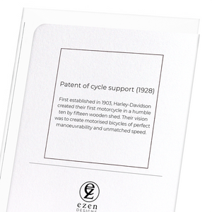 Patent of cycle support (1928) (Pack of 8 cards)