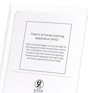 Patent of horse training apparatus (1942) (Pack of 8 cards)