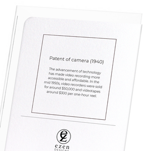 Patent of camera (1940) (Pack of 8 cards)