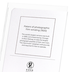 Patent of photographic film winding (1920) (Pack of 8 cards)