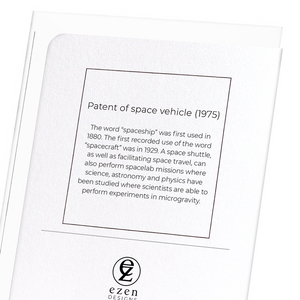 Patent of space vehicle (1975) (Pack of 8 cards)