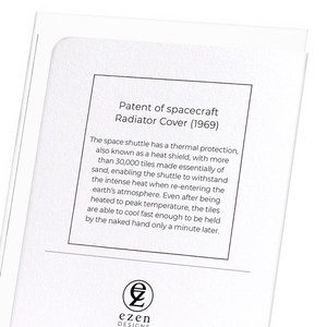 Patent of spacecraft Radiator Cover (1969) (Pack of 8 cards)