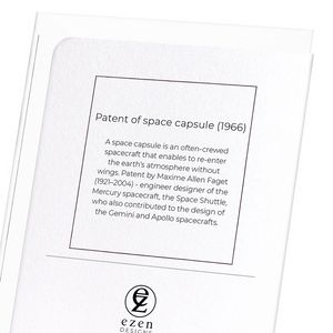 Patent of space capsule (1966) (Pack of 8 cards)