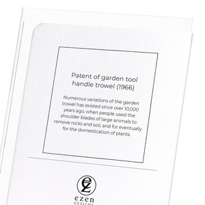 Patent of garden tool handle trowel (1966) (Pack of 8 cards)