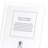 Patent of hanging flower pot (1979) (Pack of 8 cards)