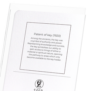 Patent of key (1920) (Pack of 8 cards)