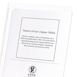 Patent of hair clipper (1900) (Pack of 8 cards)