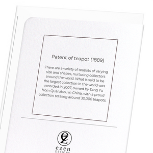 Patent of teapot (1889) (Pack of 8 cards)