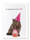 Ezen Designs - Here for the cake - Greeting Card - Front