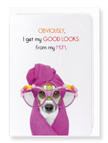 Ezen Designs - Mum's good looks - Greeting Card - Front