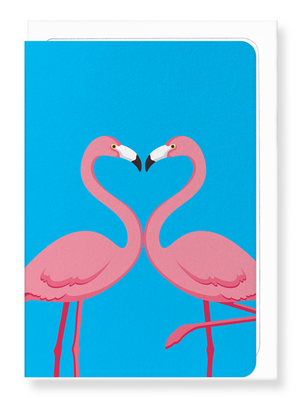 Ezen Designs - Flamingo heart - Greeting Card - Front