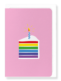 Ezen Designs - Rainbow cake in pink - Greeting Card - Front