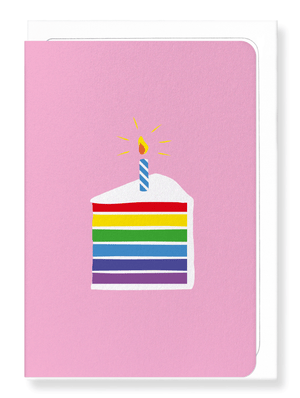 Ezen Designs - Rainbow cake in pink - Greeting Card - Front