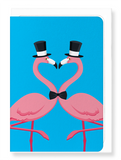 Ezen Designs - Flamingos grooms - Greeting Card - Front