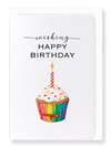 Ezen Designs - Rainbow birthday cupcake - Greeting Card - Front