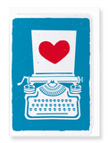 Ezen Designs - Heart typewriter - Greeting Card - Front