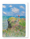 Ezen Designs - Cliff walk at pourville (1882) - Greeting Card - Front