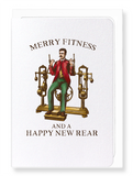 Ezen Designs - Merry fitness and new rear - Greeting Card - Front