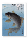 Ezen Designs - Carp and wisteria - Greeting Card - Front