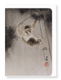 Ezen Designs - Monkey and bamboo - Greeting Card - Front