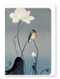 Ezen Designs - Kingfisher and lotus - Greeting Card - Front