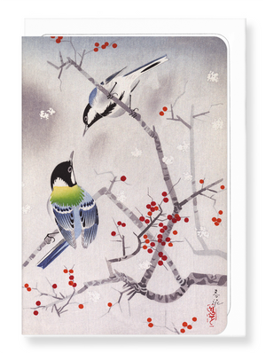 Ezen Designs - Birds on nandina - Greeting Card - Front