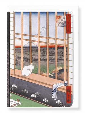 Ezen Designs - Asakusa rice fields cat - Greeting Card - Front