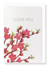 Ezen Designs - Peach blossom of love - Greeting Card - Front