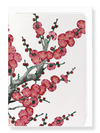 Ezen Designs - Red plum blossom - Greeting Card - Front