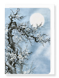 Ezen Designs - Plum blossom in blue moon - Greeting Card - Front