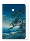 Ezen Designs - Moon at ninomiya beach - Greeting Card - Front