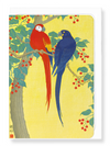 Ezen Designs - Two parrots and berries - Greeting Card - Front