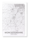 Worcestershire full map (Pack of 8 cards)