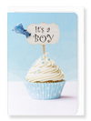 Ezen Designs - It’s a boy cupcake - Greeting Card - Front