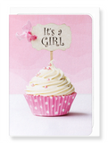 Ezen Designs - It’s a girl cupcake - Greeting Card - Front