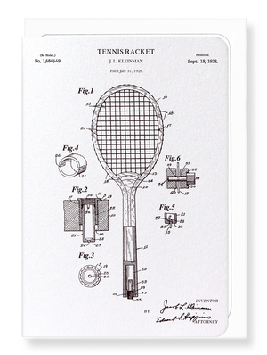 Ezen Designs - Patent of tennis racket (1928) - Greeting Card - Front