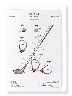 Ezen Designs - Patent of golf club (1910) - Greeting Card - Front